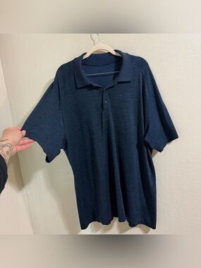 Lululemon Metal Vent Tech Polo Navy (Fits L/XL) lightweight golf athletic polo